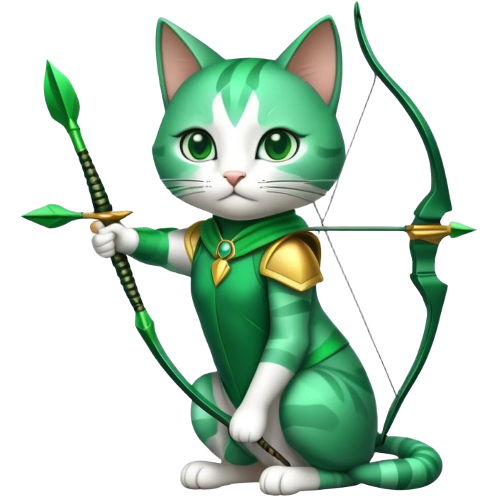 Green Archer Cat  emoji