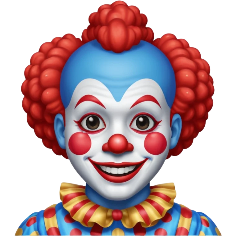 glitter red and blue clown emoji