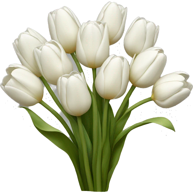 White tulip bouquet emoji