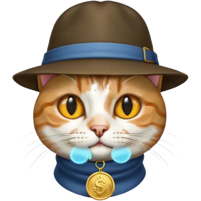 یه گربه که عکس کلاه روی سرش عکس یه سک emoji