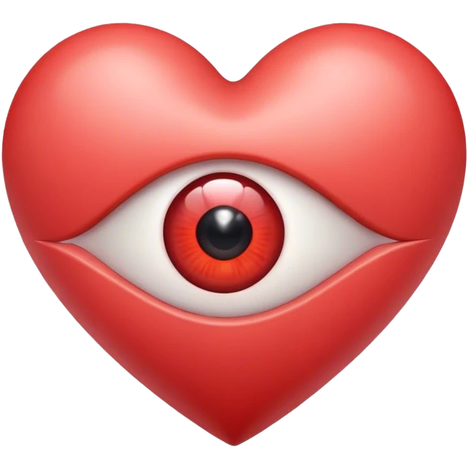 Eye inside light red heart emoji