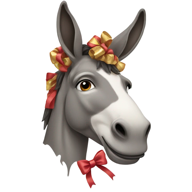 Donkey with a bow emoji