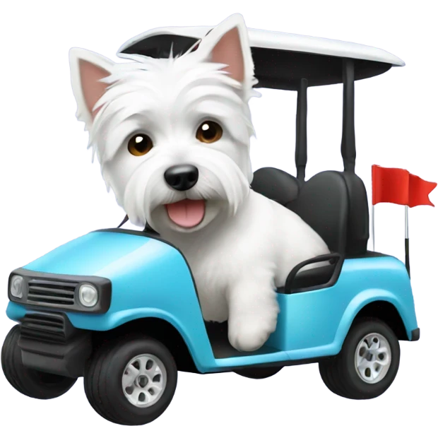 westie in a golf cart emoji