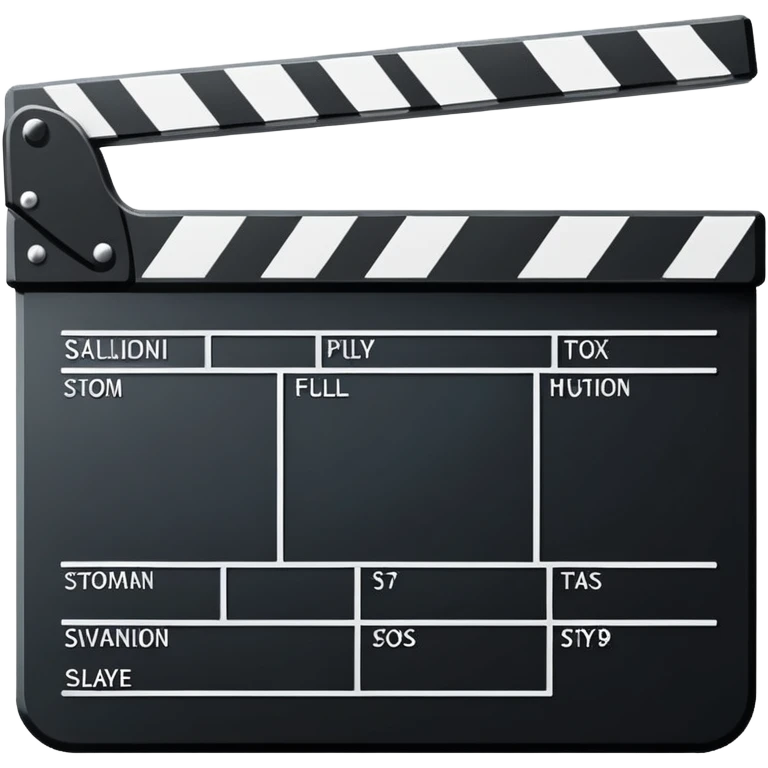 extremely simplified movie slate outline drawing, only essential black lines, no details emoji