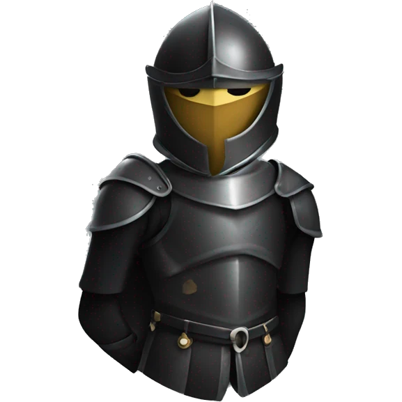 A stylish knight in a black helmet with a face and body emoji