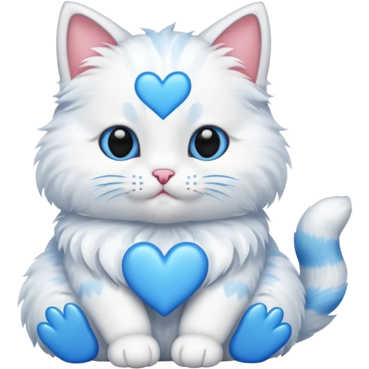 Cat with blue hearts emoji