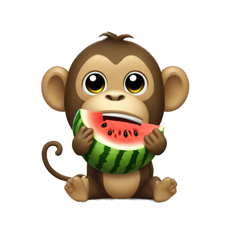Big monkey eating watermelon emoji
