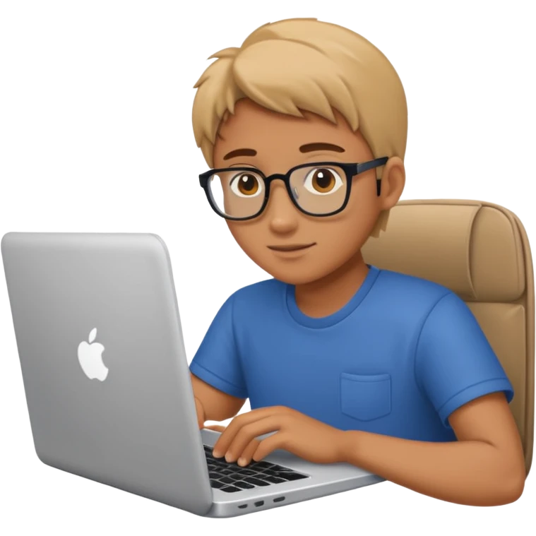 a student working in a laptop emoji