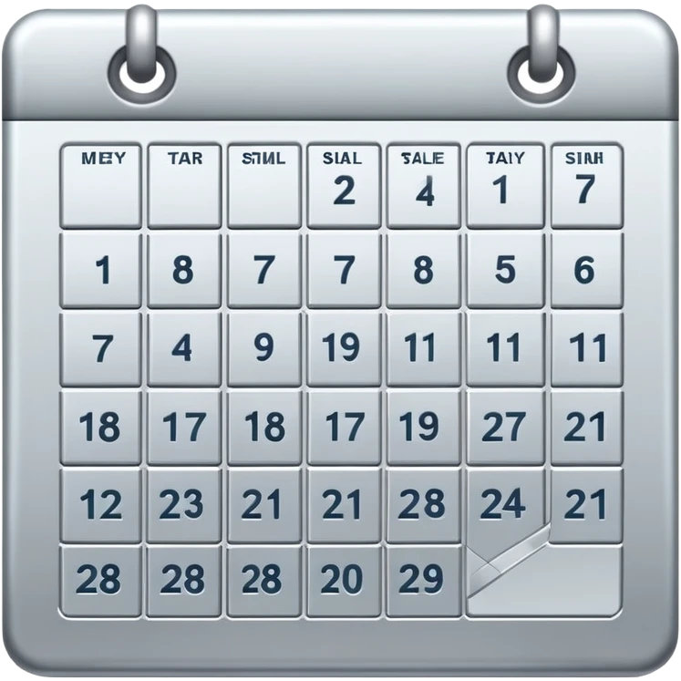 silver calendar emoji