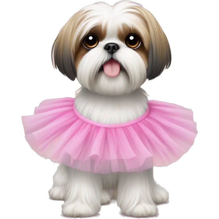 Shih Tzu wearing a tutu emoji