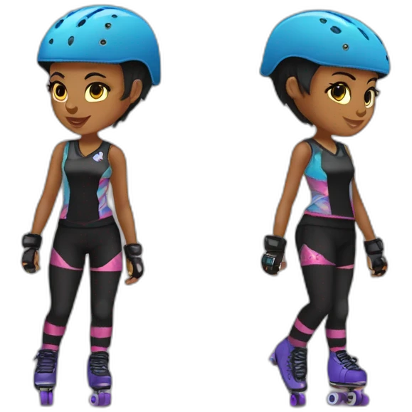 female roller derby emoji
