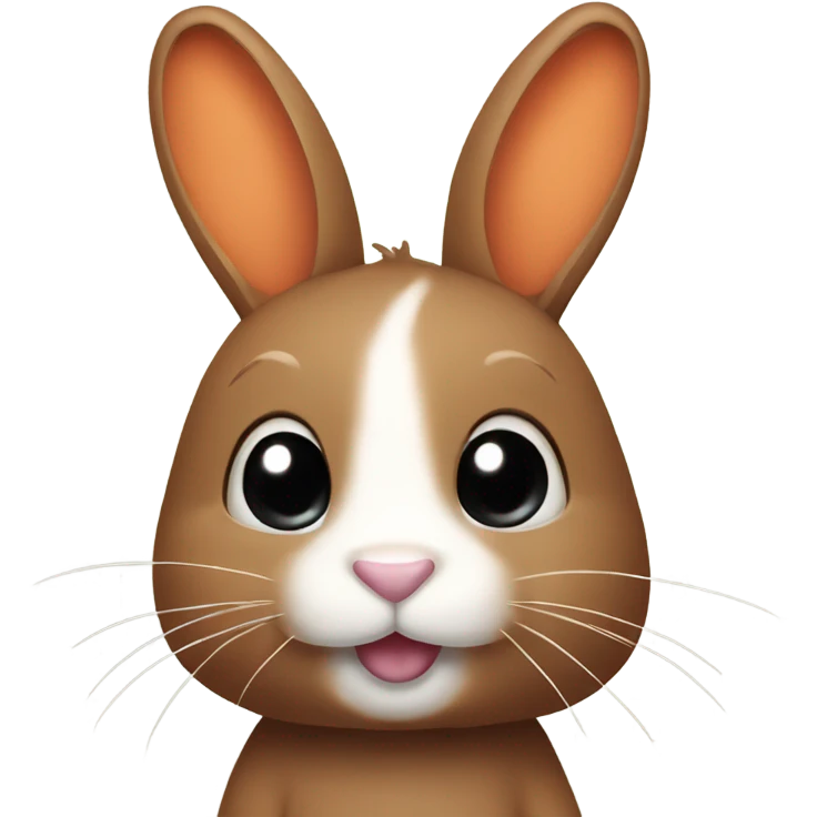Brown bunny with floppy ears  holding a carrot cute emoji