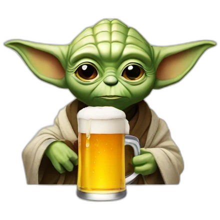yoda and beer emoji