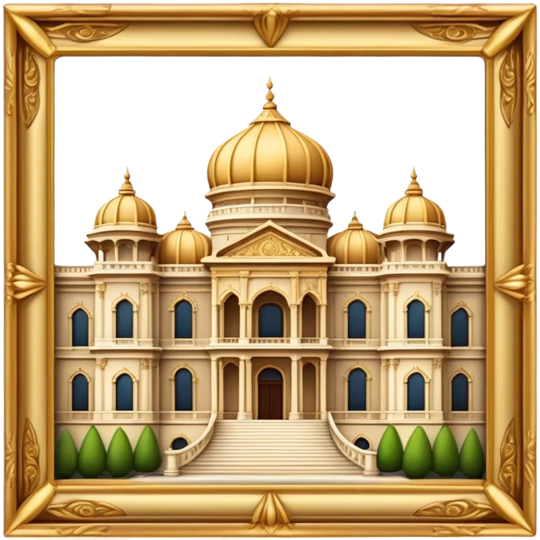 Cinematic Realistic Grand Palace Landmark Emoji, showcasing opulent palace architecture rendered with rich textures and regal, dynamic lighting. emoji