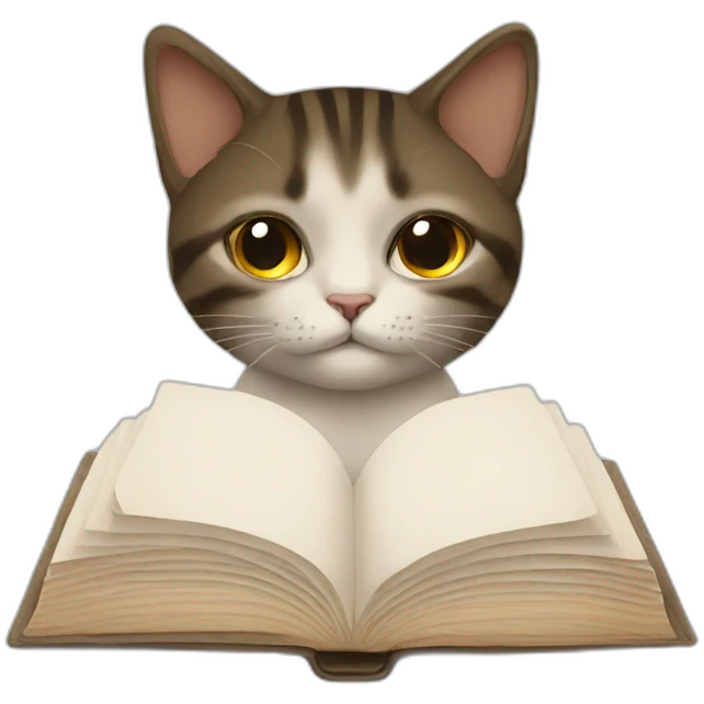 Chat qui lit un livre emoji