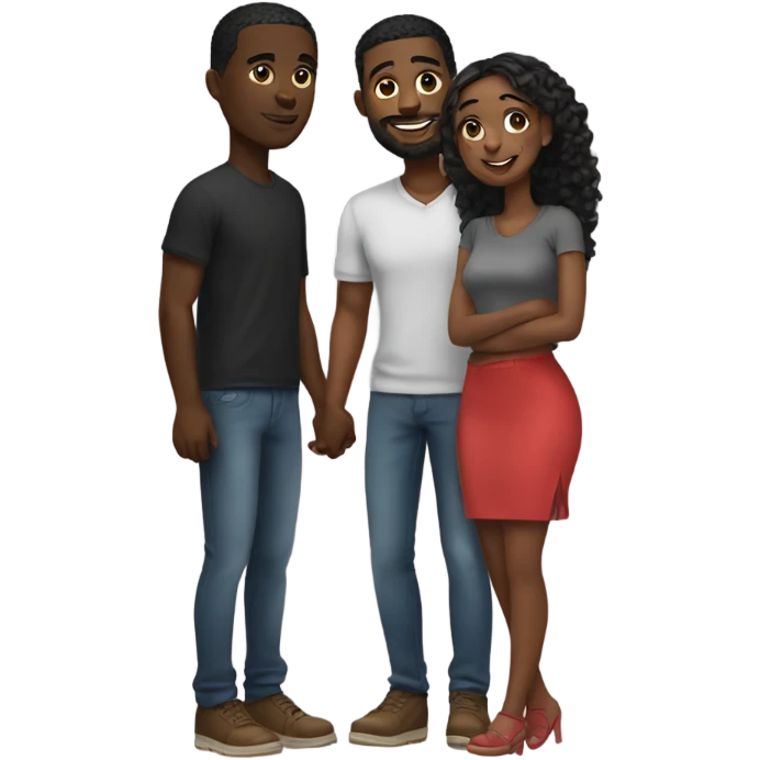 Realistic black couple in love  emoji
