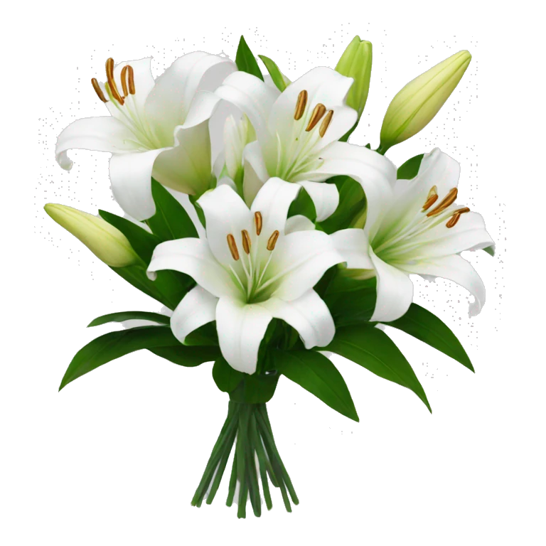 bouquet of white lilies  emoji