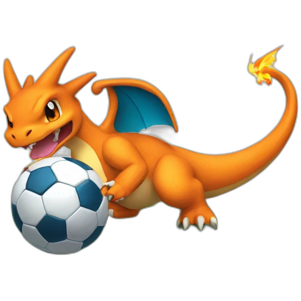 Charizard playing soccer emoji