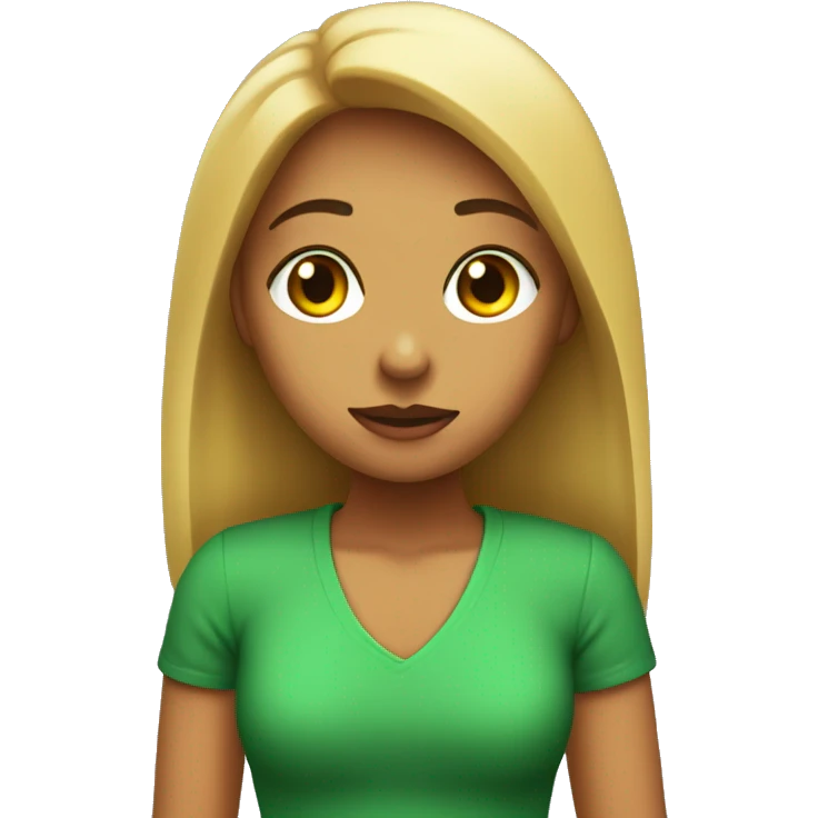 Chica con plo rubio y ojos verdes emoji