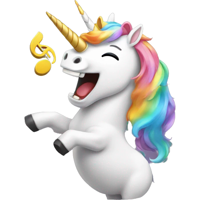 Unicorn singing  emoji