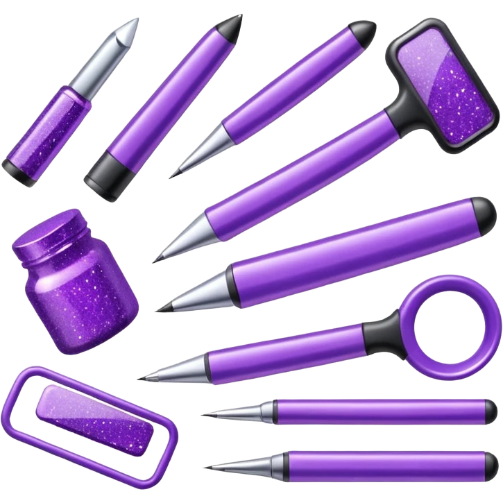 Purple Glitter office tools emoji