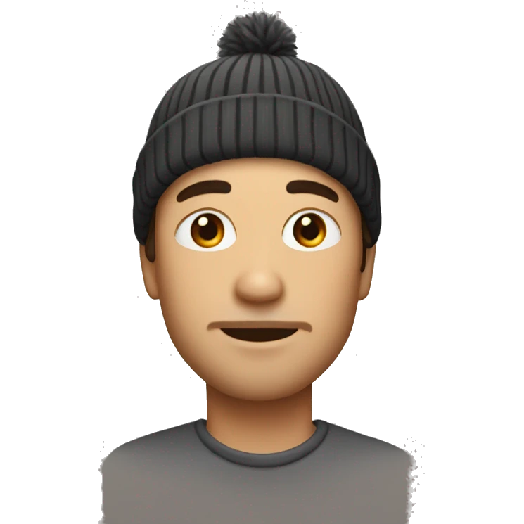 man with tiny beanie emoji