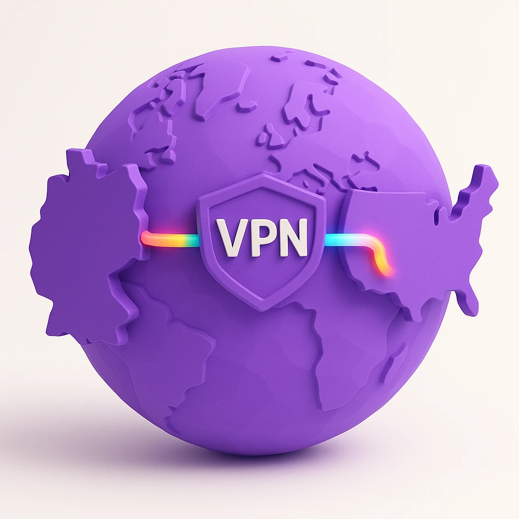 Make the VPN connection line between Germany and USA glow with a multicolor scheme on a playful 3D globe with realistic shading and depth. emoji