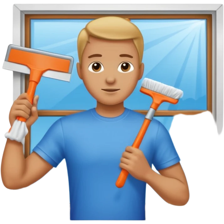 Personne nettoyant les fenêtres emoji