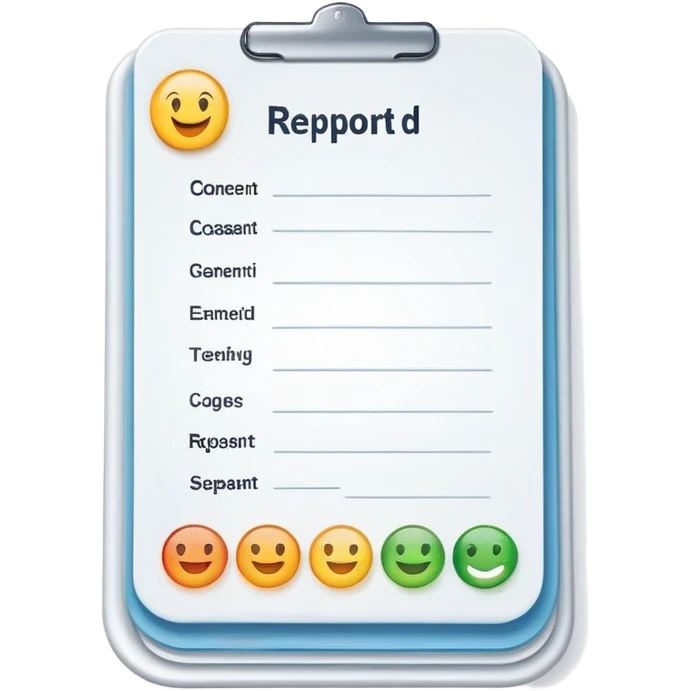 report card, clean and simple, white background, rounded corners emoji