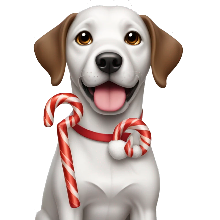 Dog with candy cane emoji