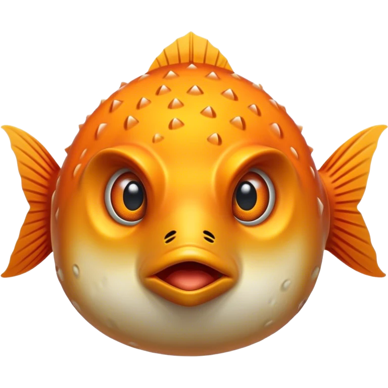 All Orange Blowfish facing forward emoji