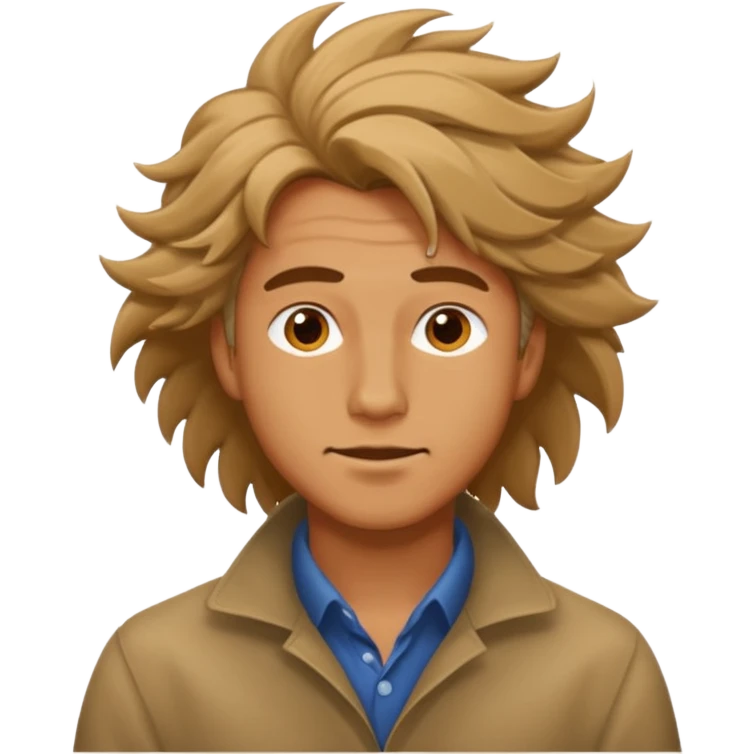 Rooftop man wind hair emoji