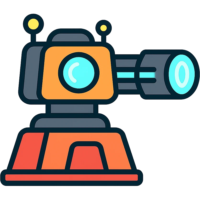 sci fi turret color outline icon with glowing accents emoji