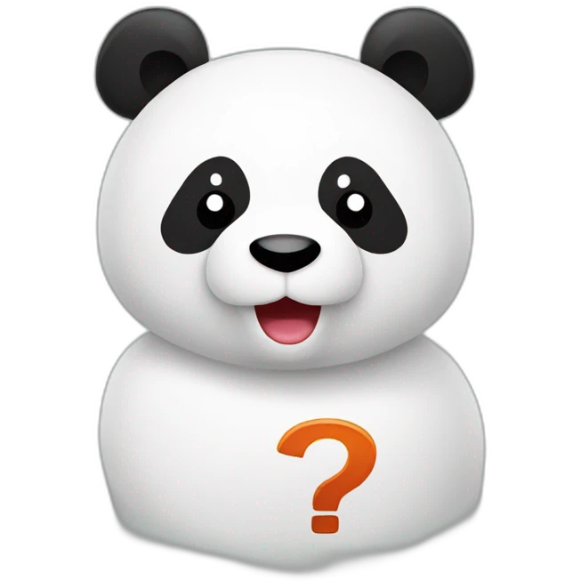 panda with sign question mark noticed on it emoji
