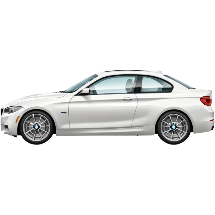 fancy white BMW car driving towards right side emoji