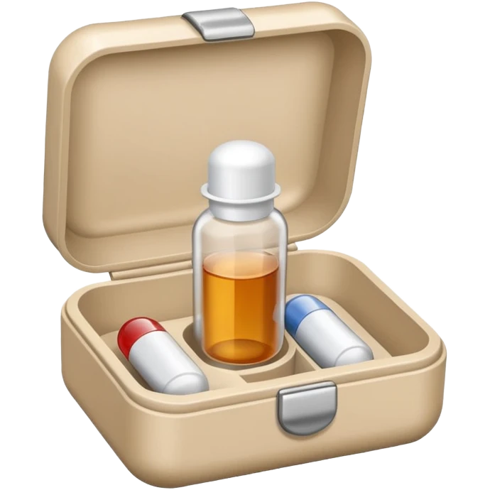 medicine capsule in case in nutral colors emoji