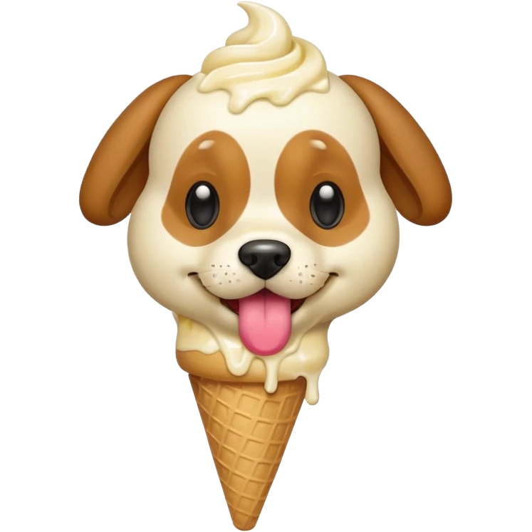 Dog with ice cream emoji