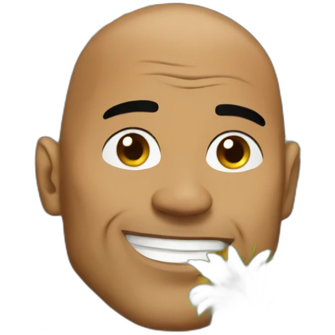 the rock with a pineapple emoji