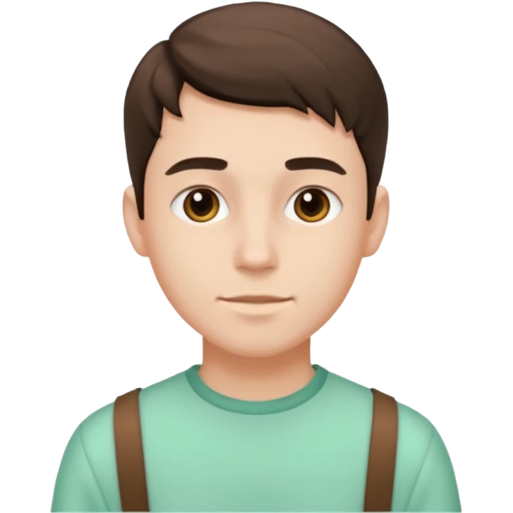 민트색 옷을 입고 있는 젊은 남성 emoji