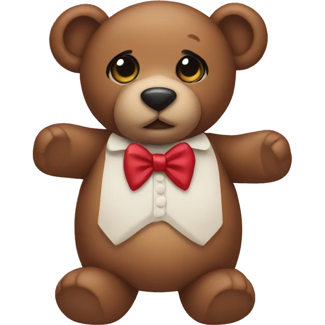Teddy wearing a bow emoji