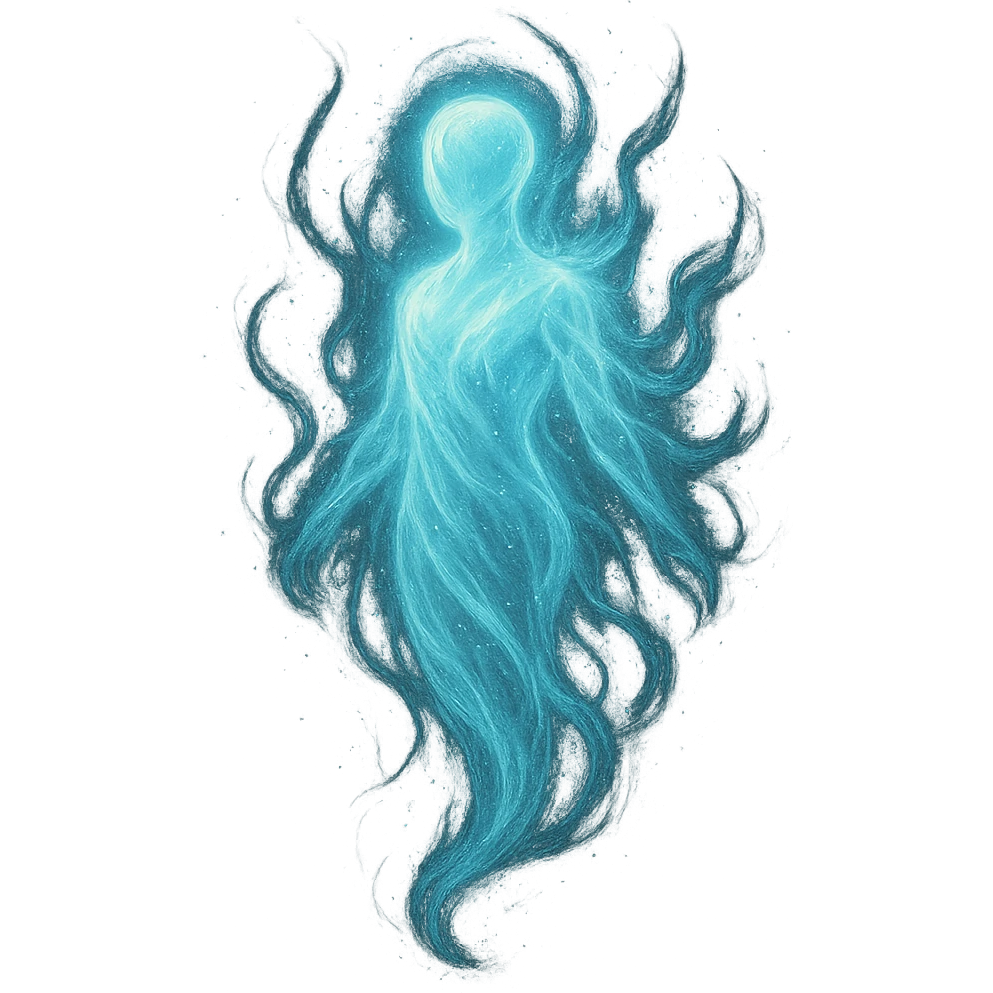 a glowing spirit or soul, ethereal and luminous, in a mystical style, glowing, ethereal, luminous, mystical emoji