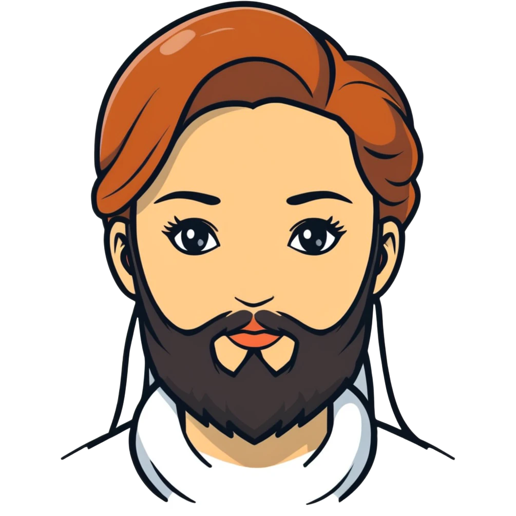 woman with a beard emoji