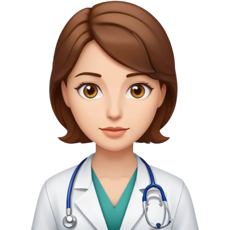 mujer doctora castaña emoji