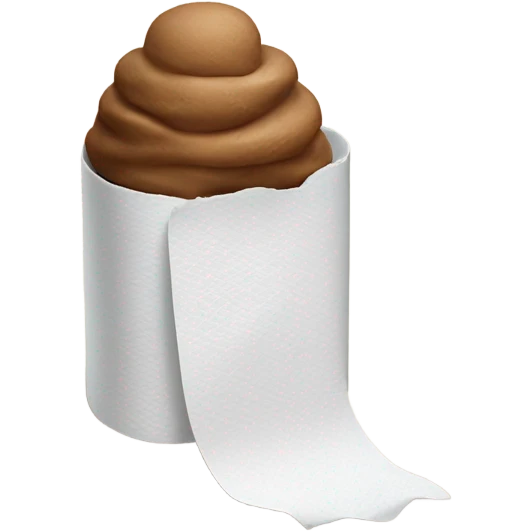 Toilet paper covered in brown ice cream emoji
