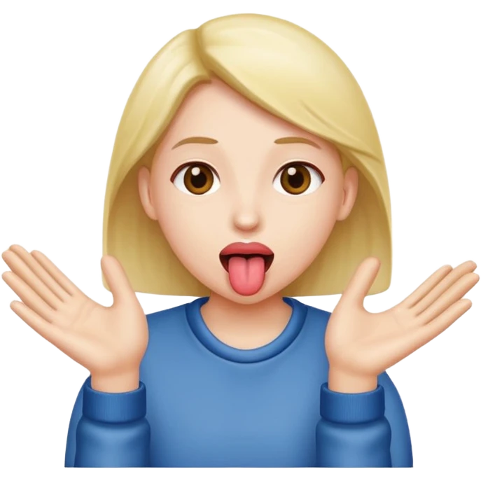 Tongue out with hands to the side emoji