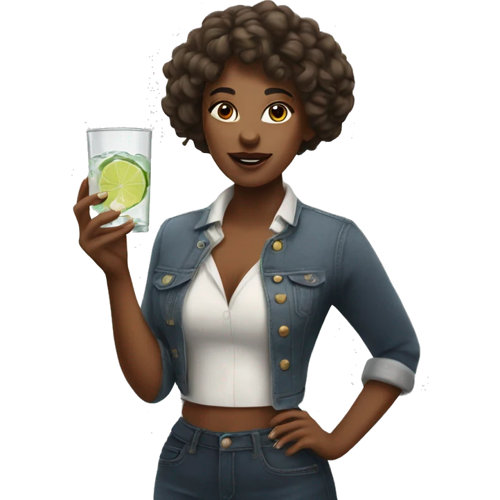 Beyonće with a Gin in her hands emoji
