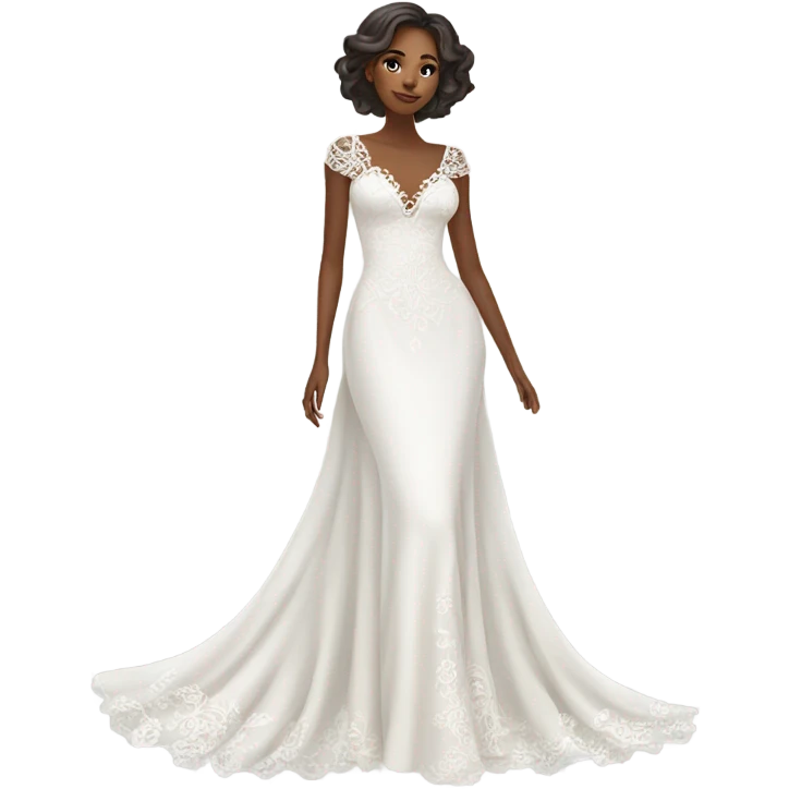 Beautiful long white dress  emoji