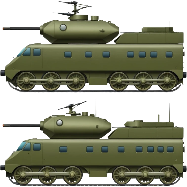 military train transporting armored vehicles, variant 3 emoji