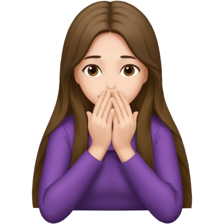 девочка  сидит и закрывает лицо руками emoji