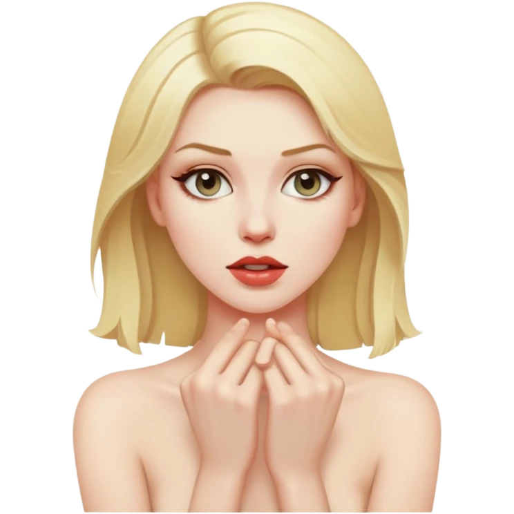 Сексуальная голая блондинка в секс позе  emoji
